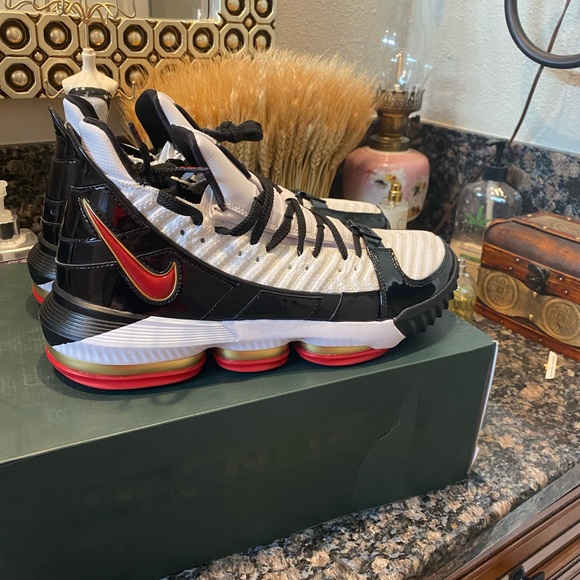 Nike Lebron xvi sb black n white shoes
